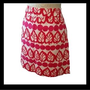 Kate Spade New York Red Pink Jacquard Skirt Size 6 Valentine Date Night